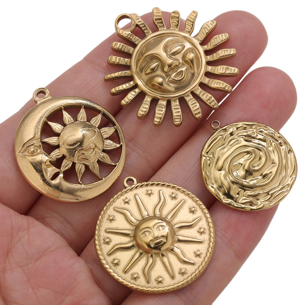 5 個 PVD ゴールドチャームステンレス鋼サンチャームヴィ - Vintage Fashion Stores のレビューと価格
