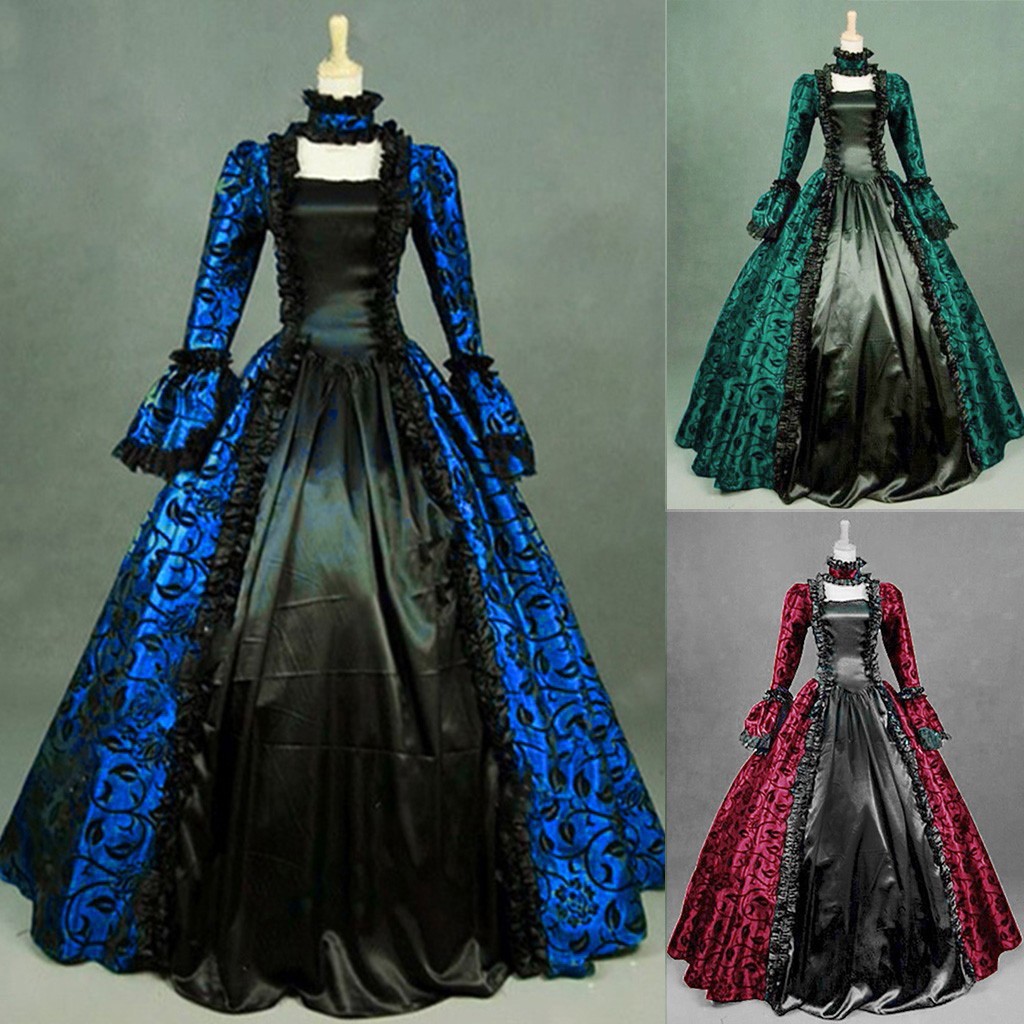 女性ヴィンテージ絶妙なドレスゴシックレトロ花柄ボールガウンド - Vintage Fashion Dresses のレビューと価格
